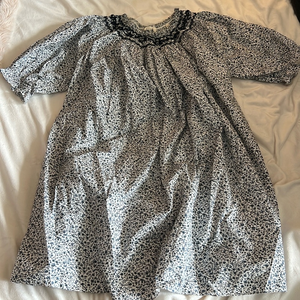 Doen Odessa Dress Mini Navy Champignon Floral Blue Size S